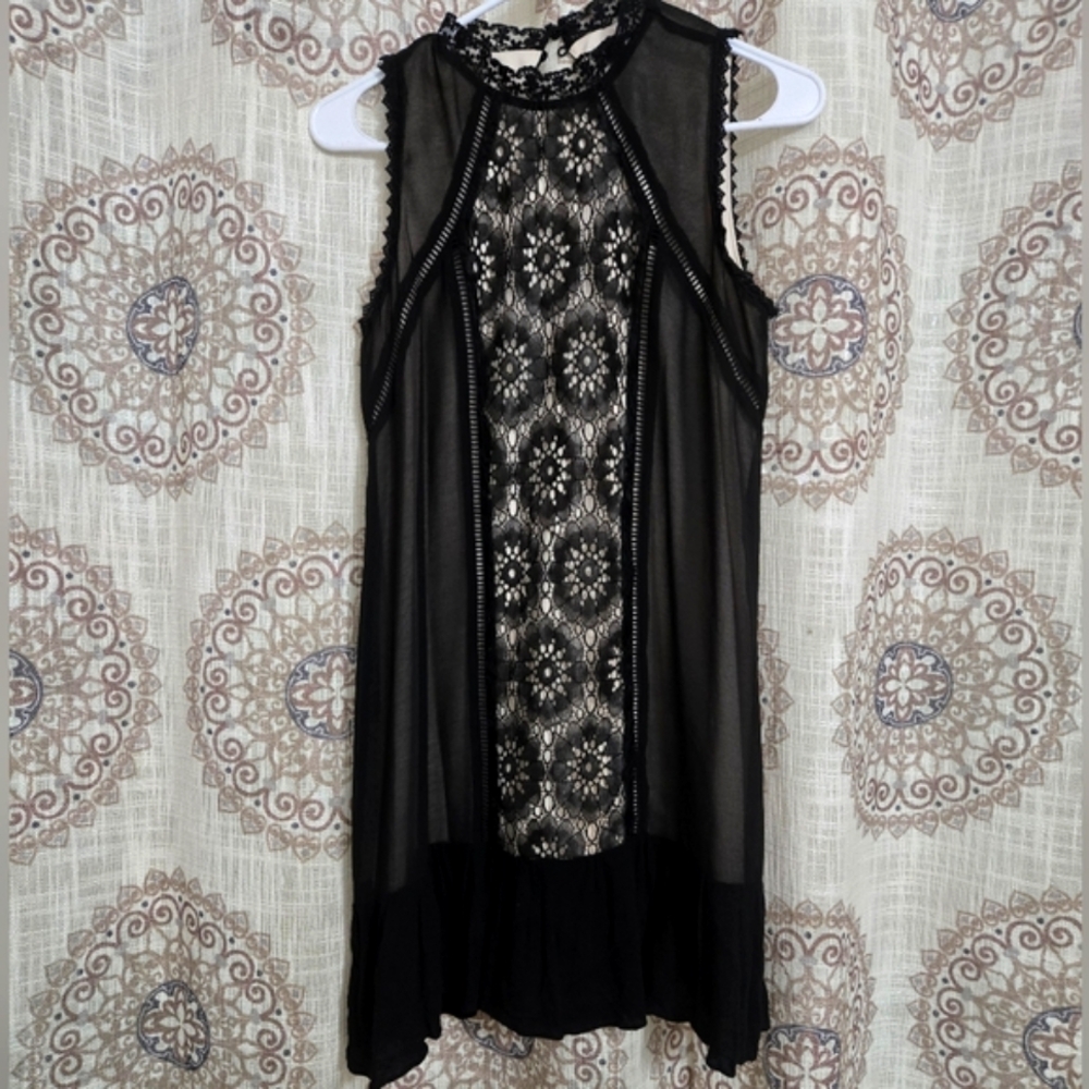Elegant Black Lace Cut Out Dress